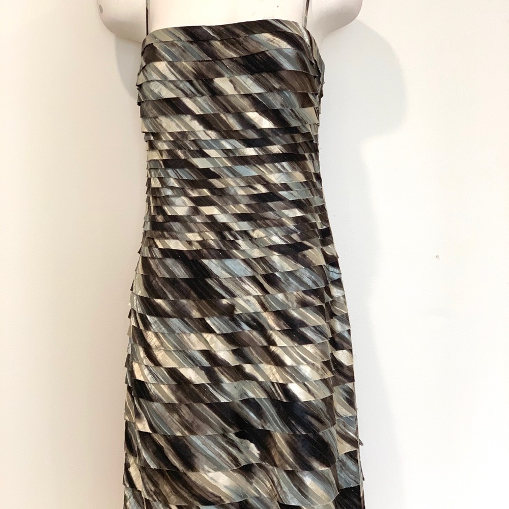 Multicolor Blue Beige Gray Brown Cocktail Dress